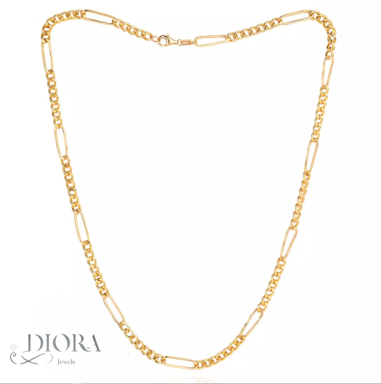 Figaro Design Gold Chain 18K gold with 5.5 grams from Diorajewels