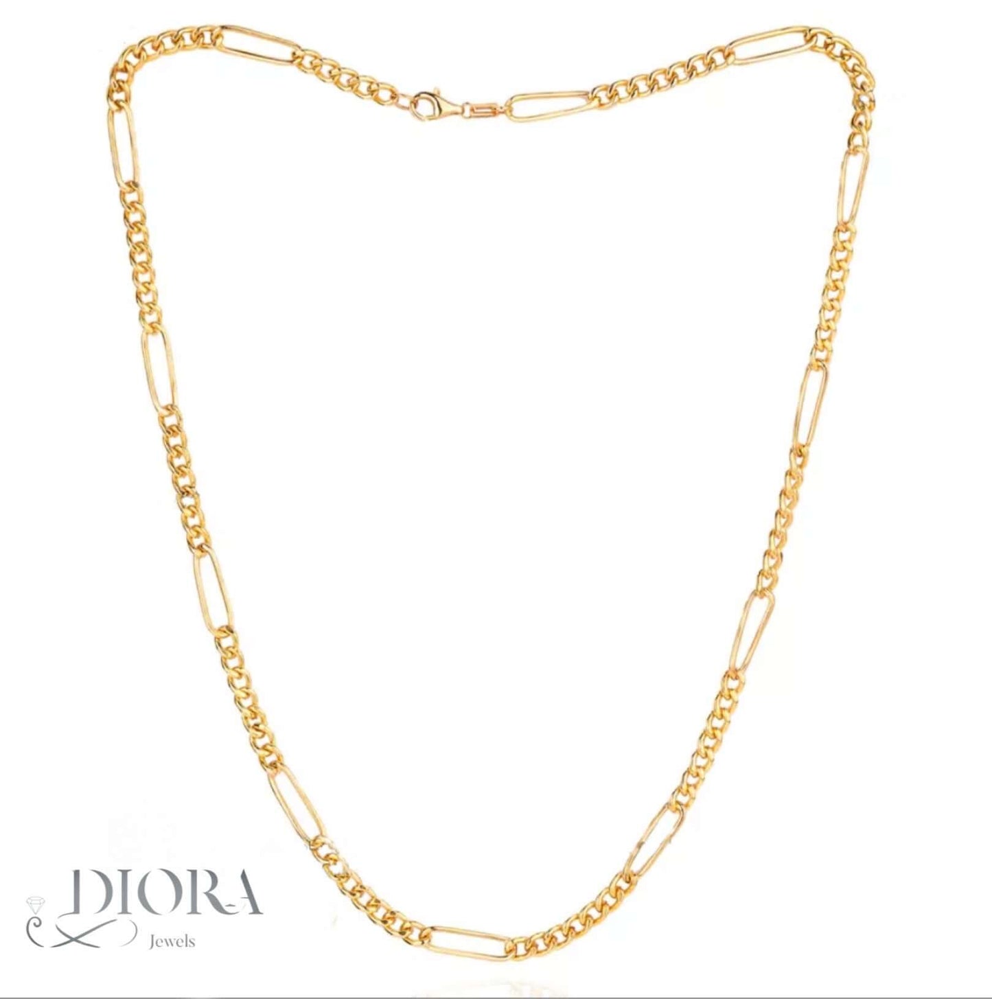 Figaro Design Gold Chain 18K gold with 5.5 grams from Diorajewels