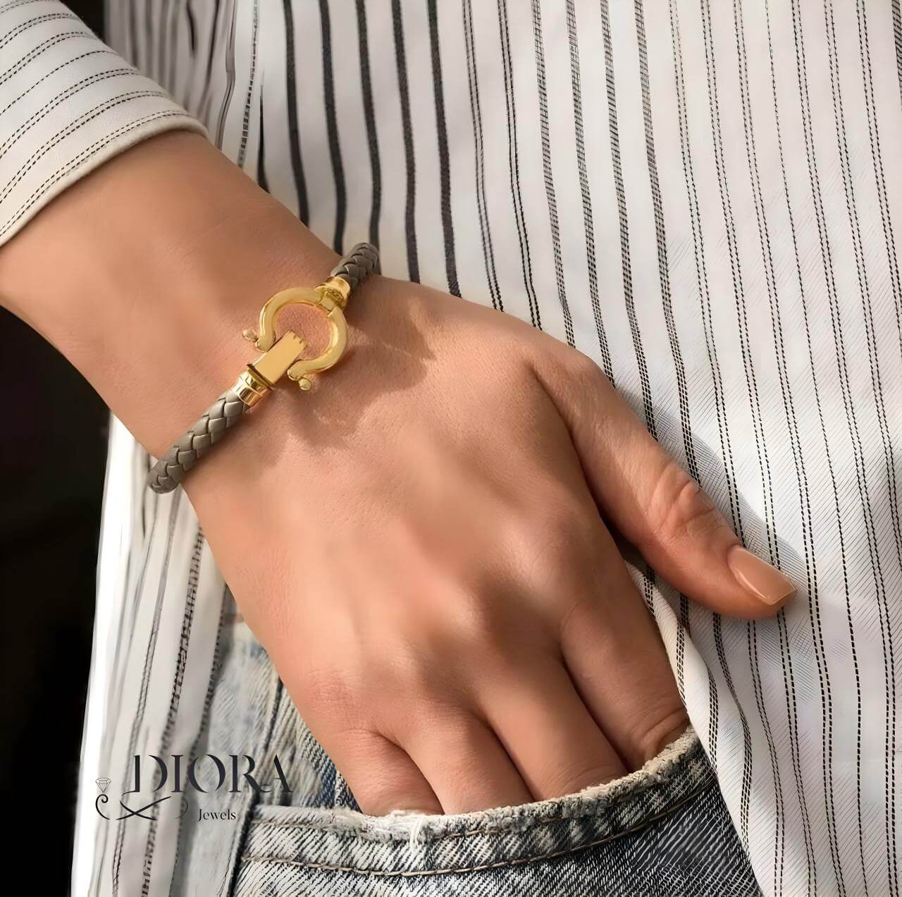 Omega Leather Bracelet