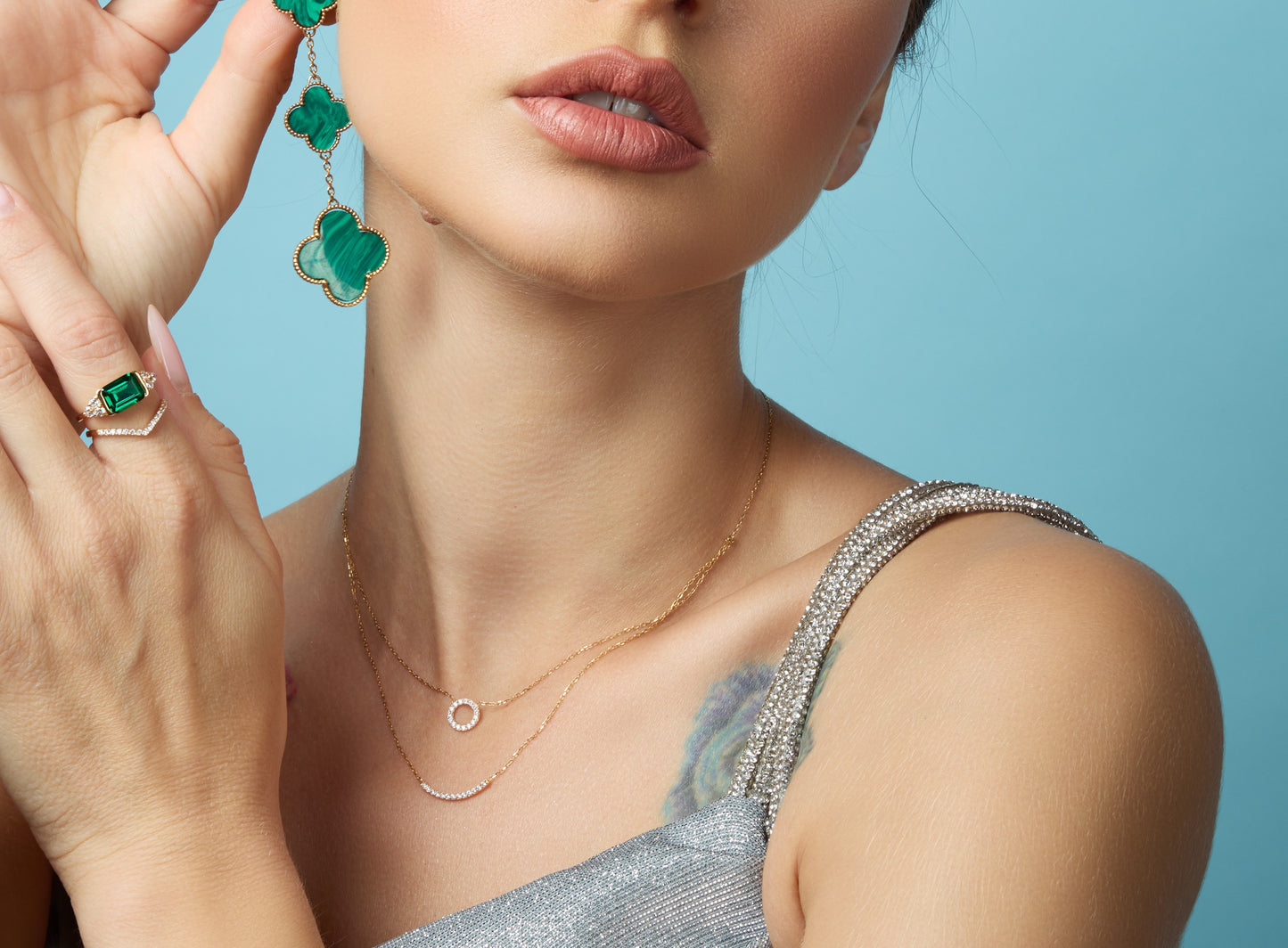 Double row Crescent Necklace