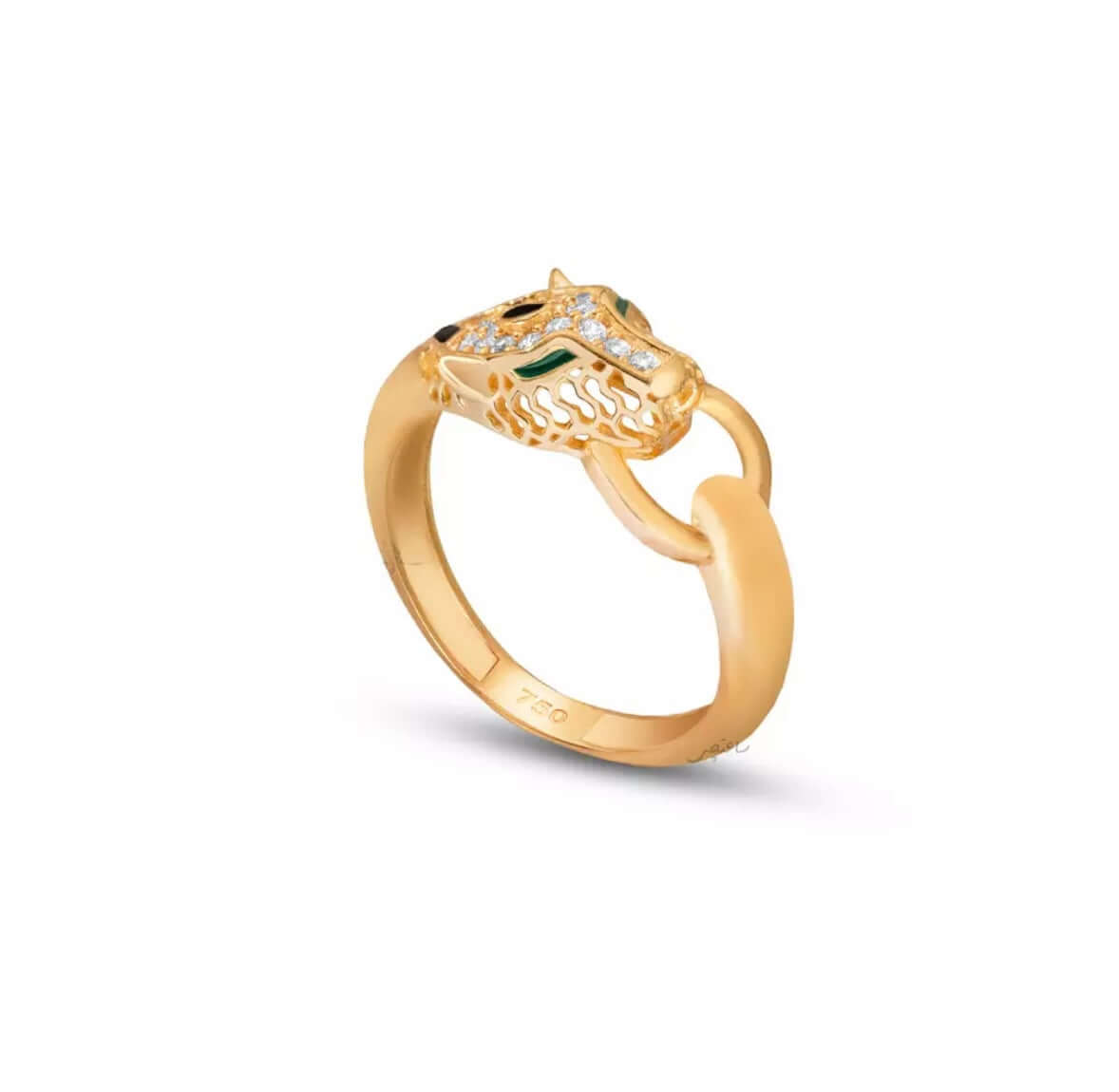 18K Panther Jewelled Gold Ring