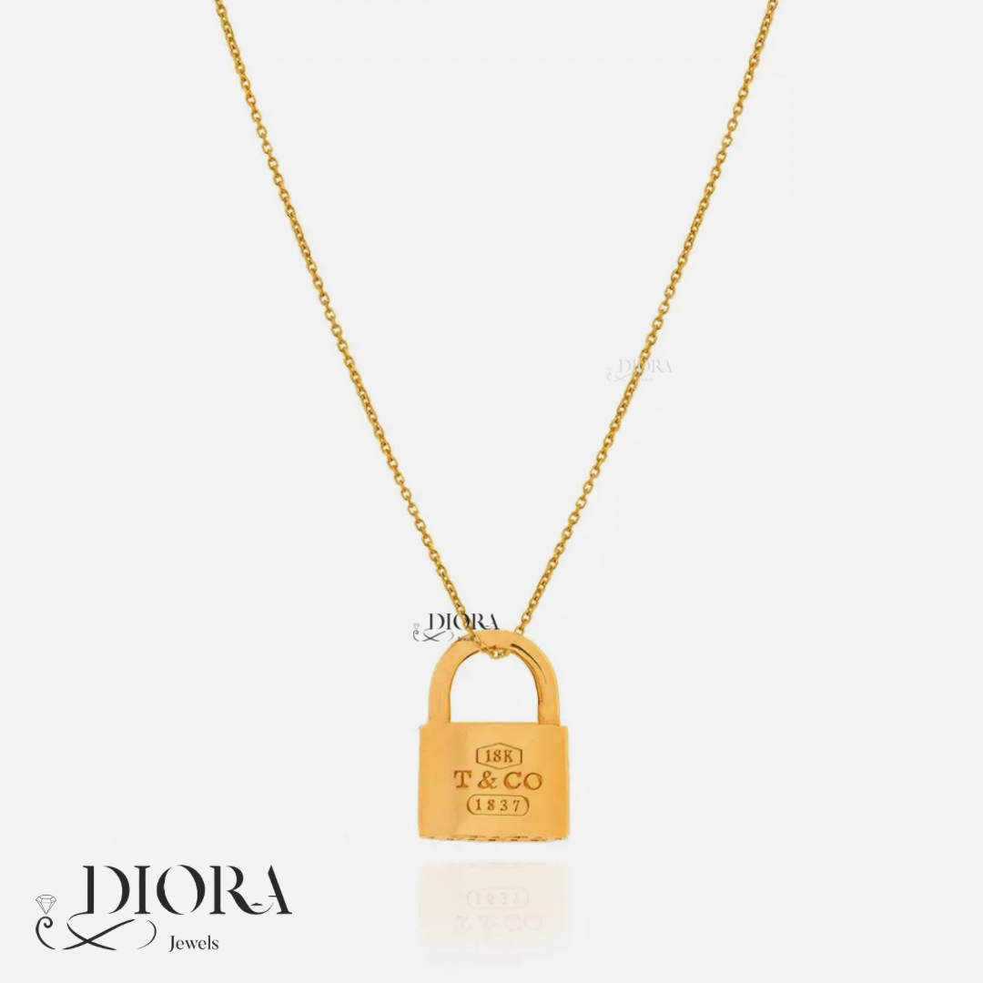 Love Lock Gold pendant -Small