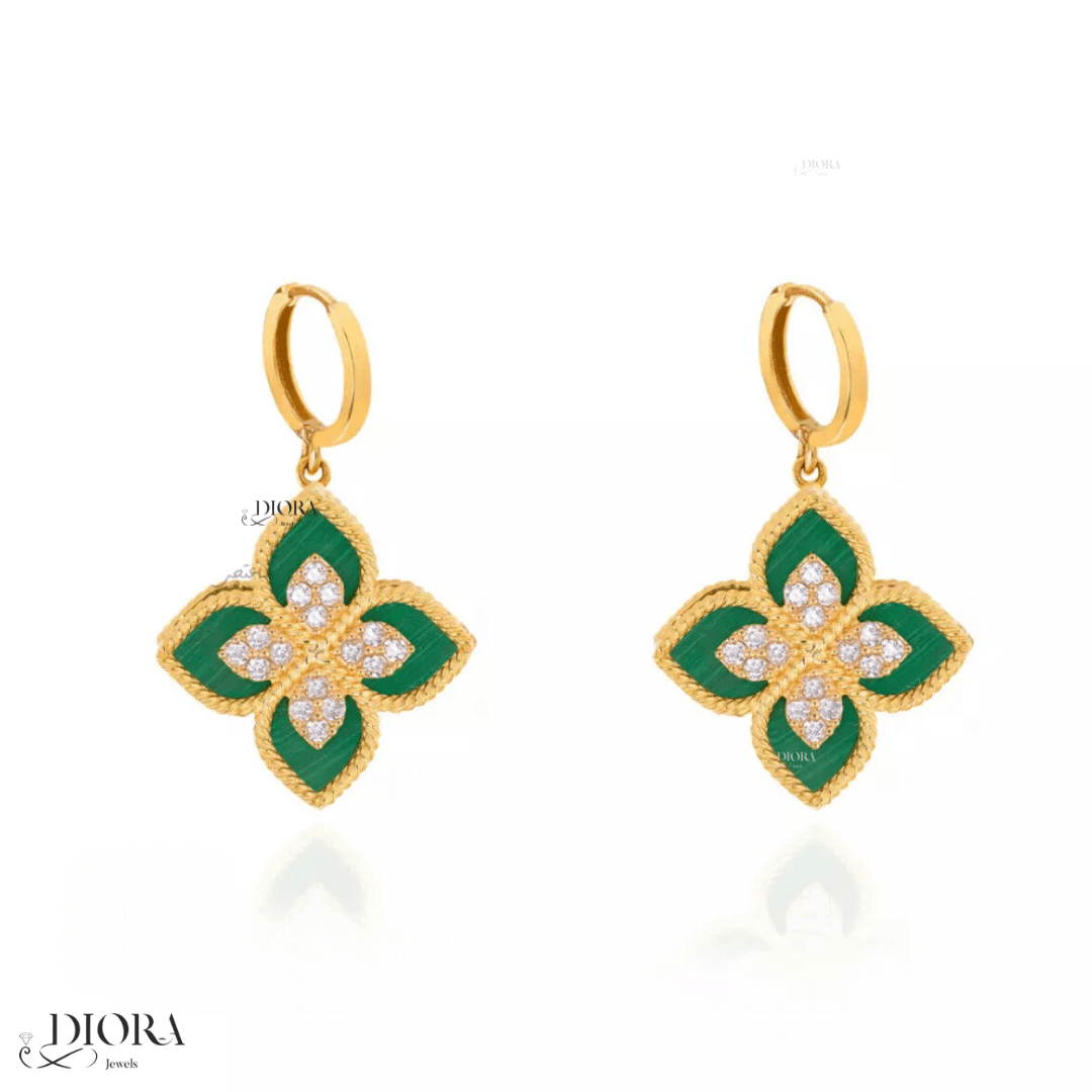 Paradise Green Flower Earrings