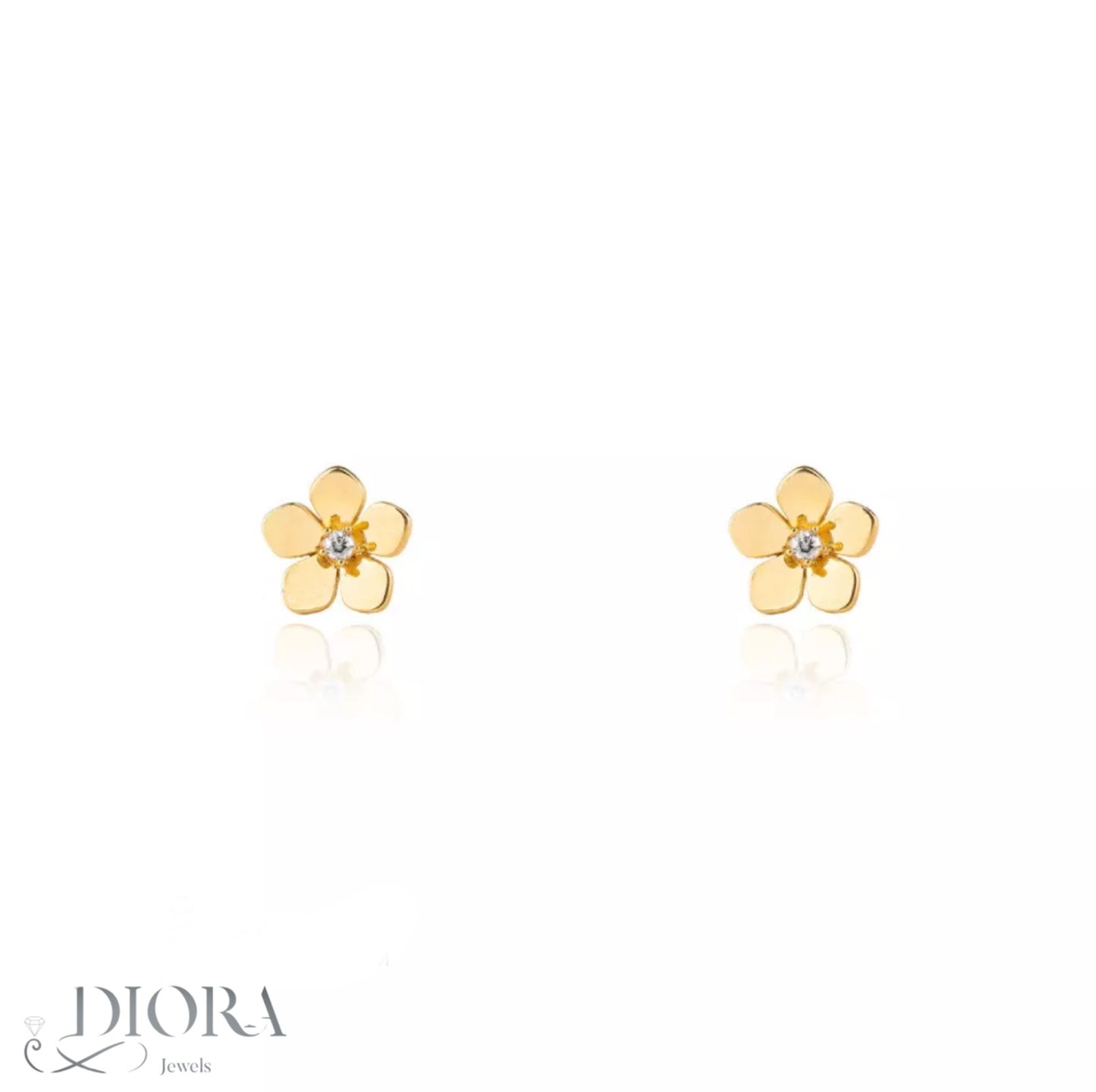 Gold Flower Stud Earrings