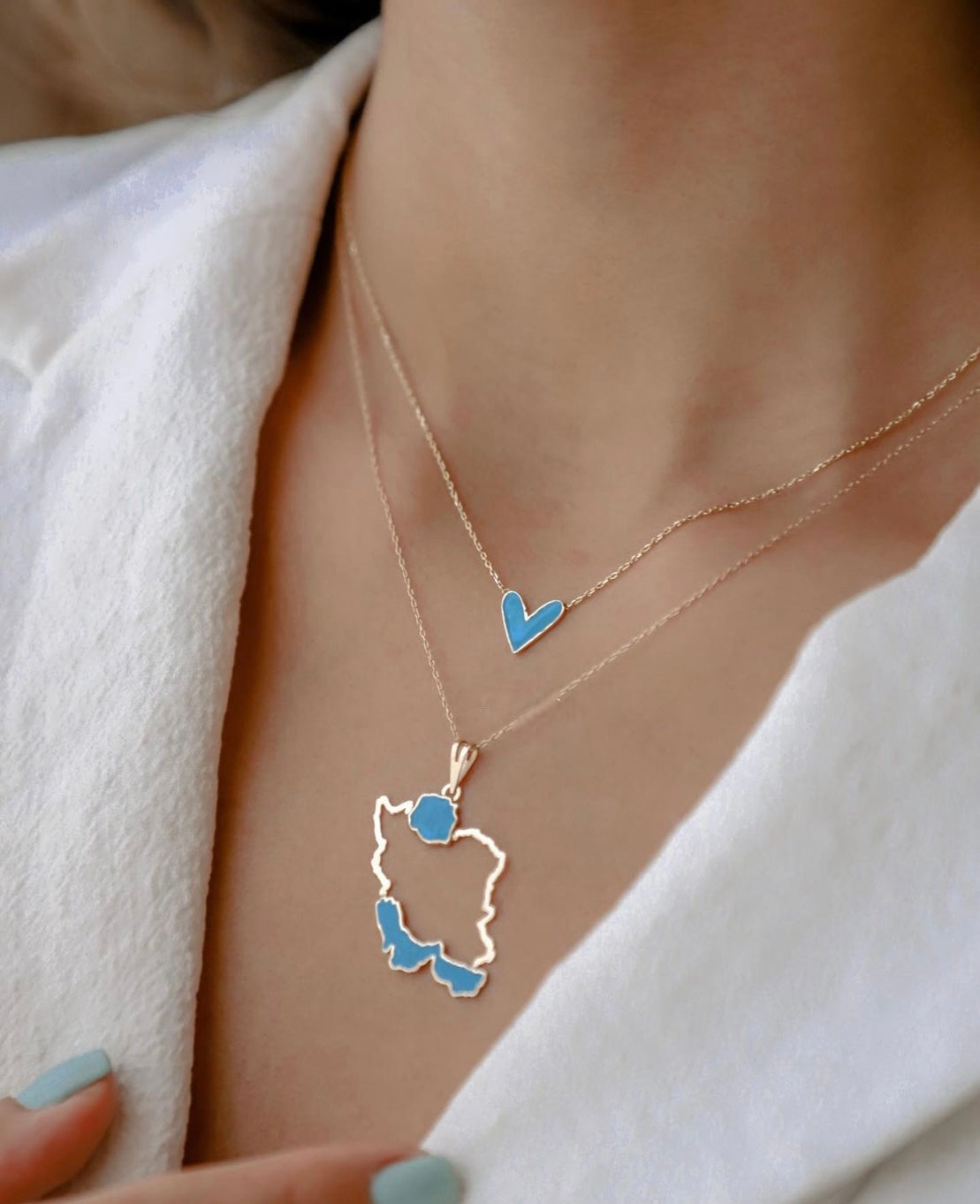 Persian Map Gold Pendant