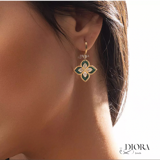 Paradise Green Flower Earrings