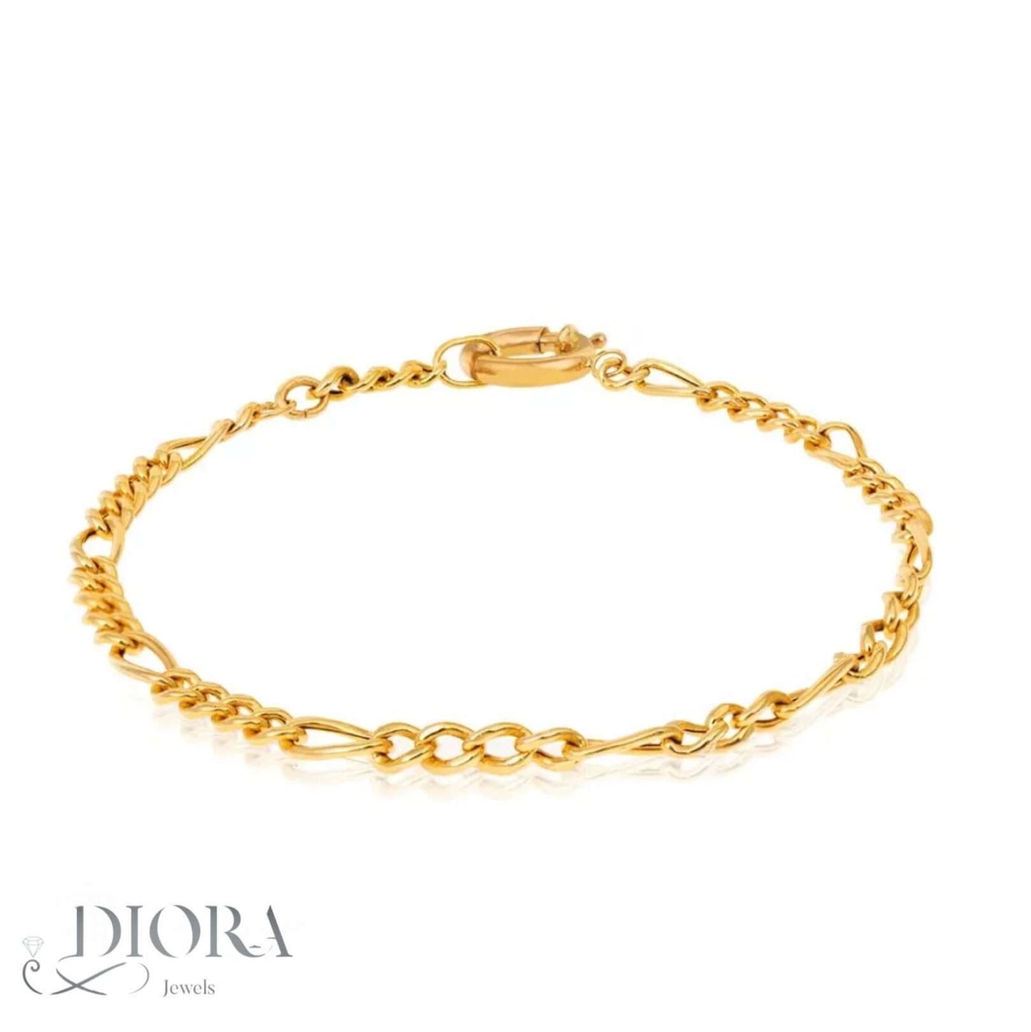 Figaro design Gold Bracelet