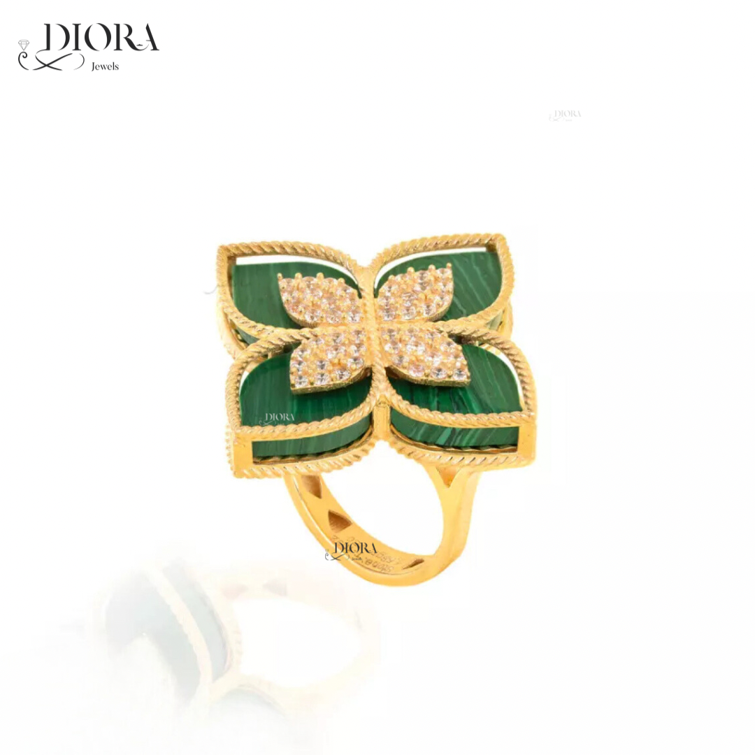 Paradise Green Flower Ring - Large