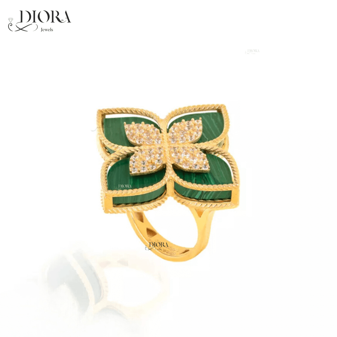 Paradise Green Flower Ring - Large