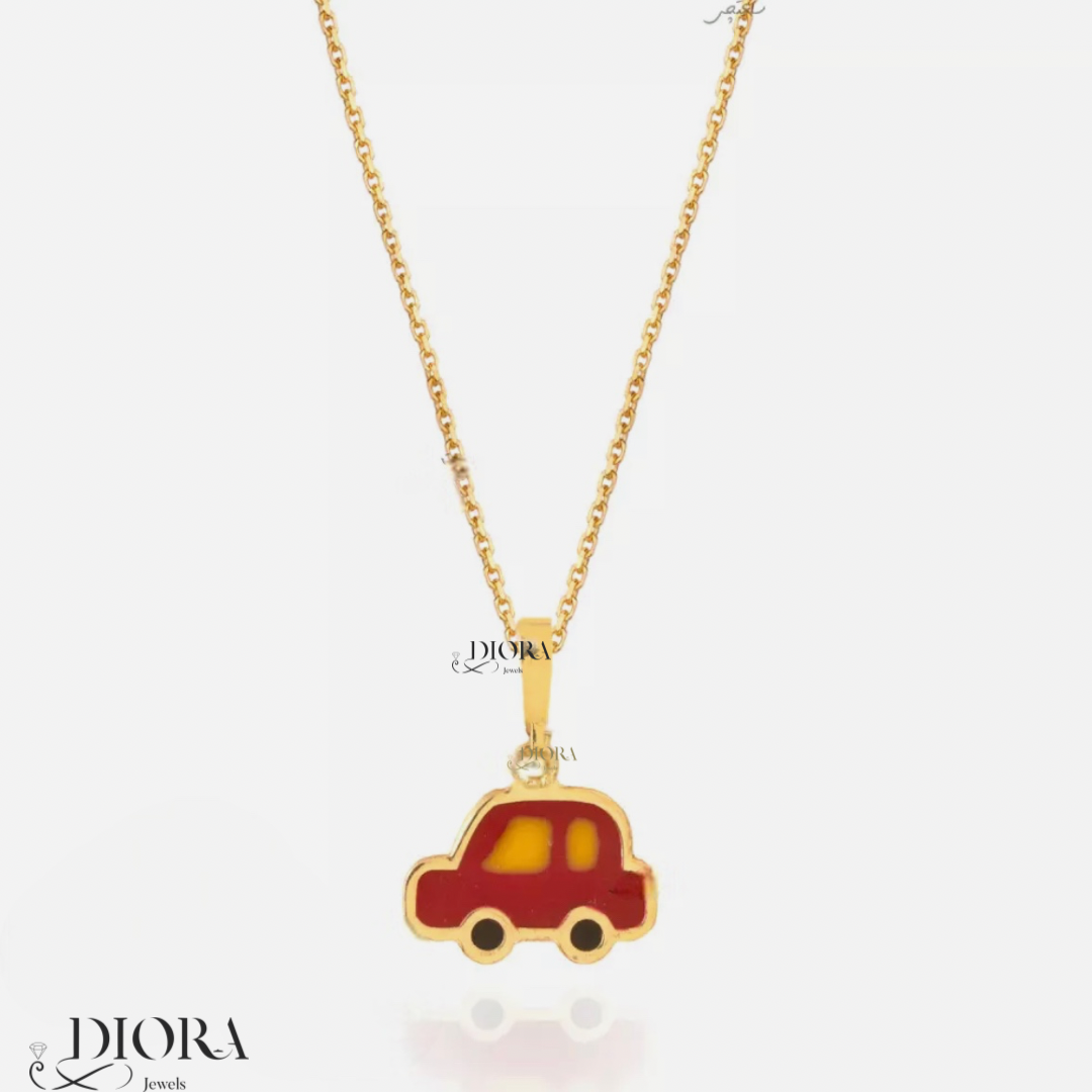Red Car Gold Pendant