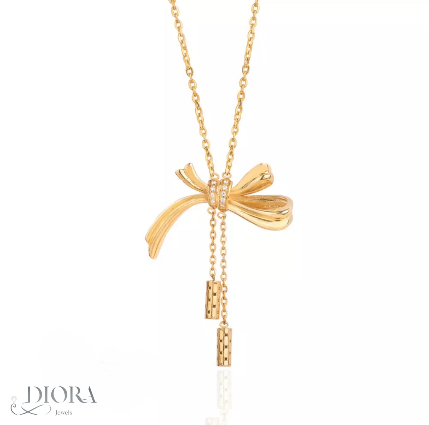 Bow Tie Gold Necklace 18K gold with 5.62 grams from Diorajewels