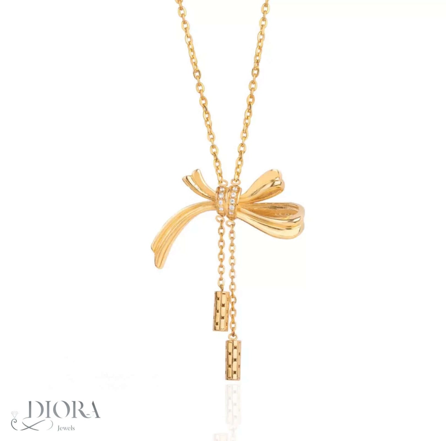 Bow Tie Gold Necklace 18K gold with 5.62 grams from Diorajewels