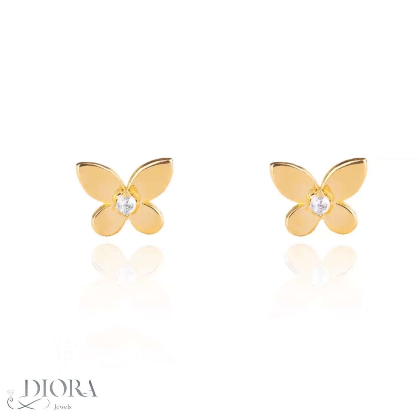 Gold Butterfly Stud Earrings