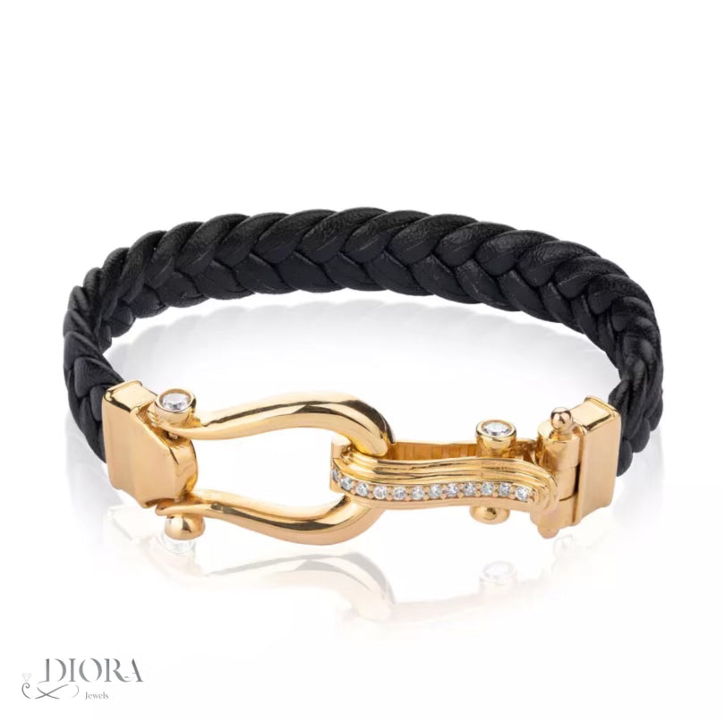 Fred Leather Gold Bracelet