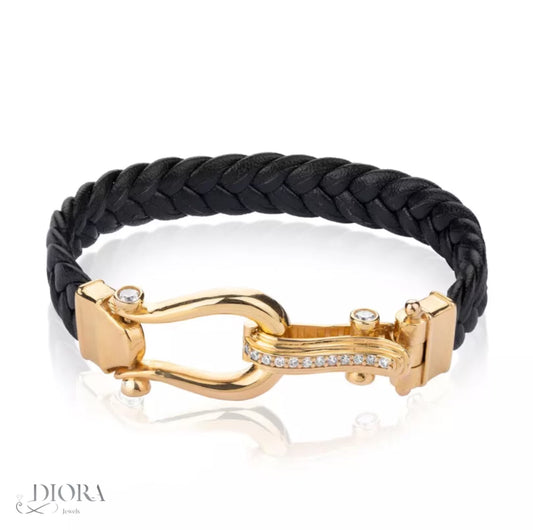 Fred Leather Gold Bracelet