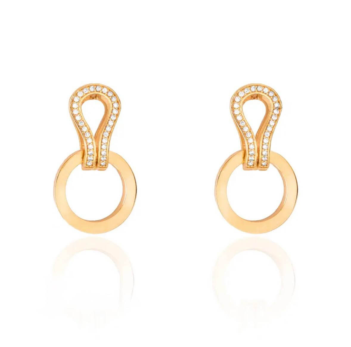 18k Fred Desing Gold Earrings