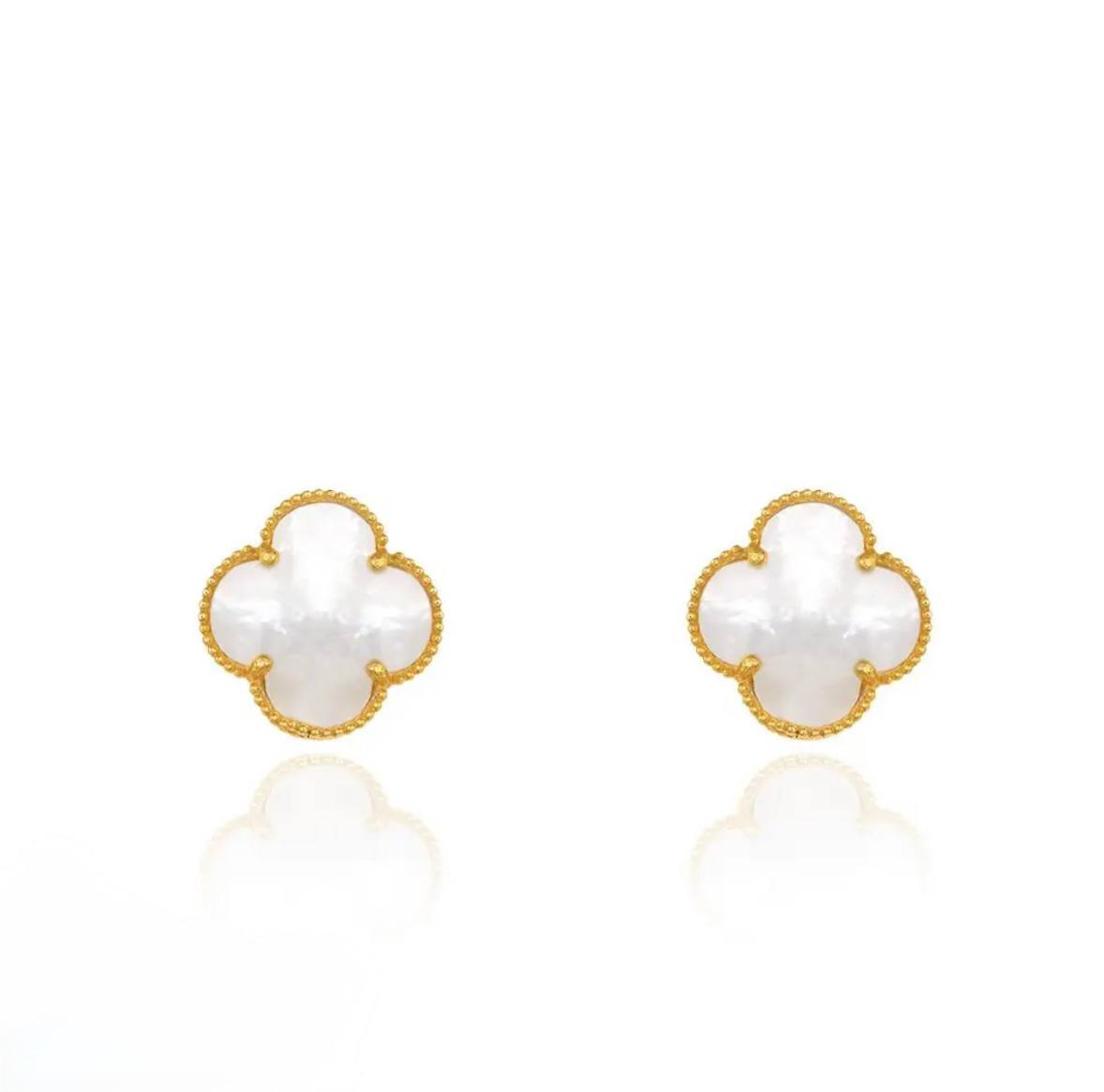 Flower Design Gold Earrings