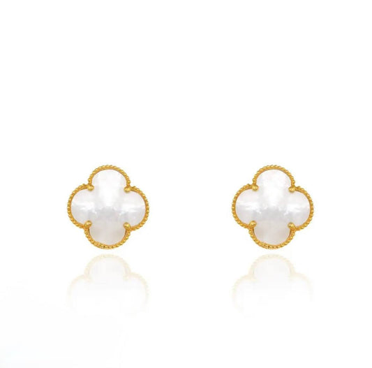 Flower Design Gold Earrings