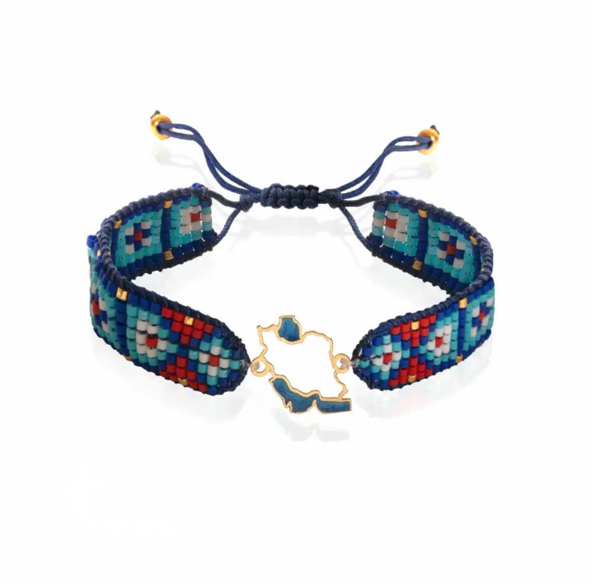 Miyuki Bracelet with 18K Gold Iran Map