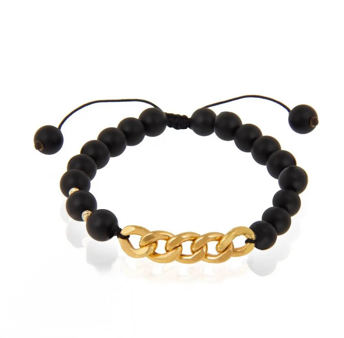 Stone Bracelet with Gold Pendant