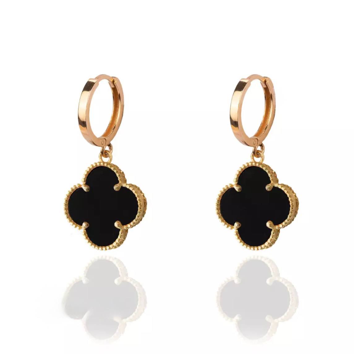 Flower Design Gold Earrings