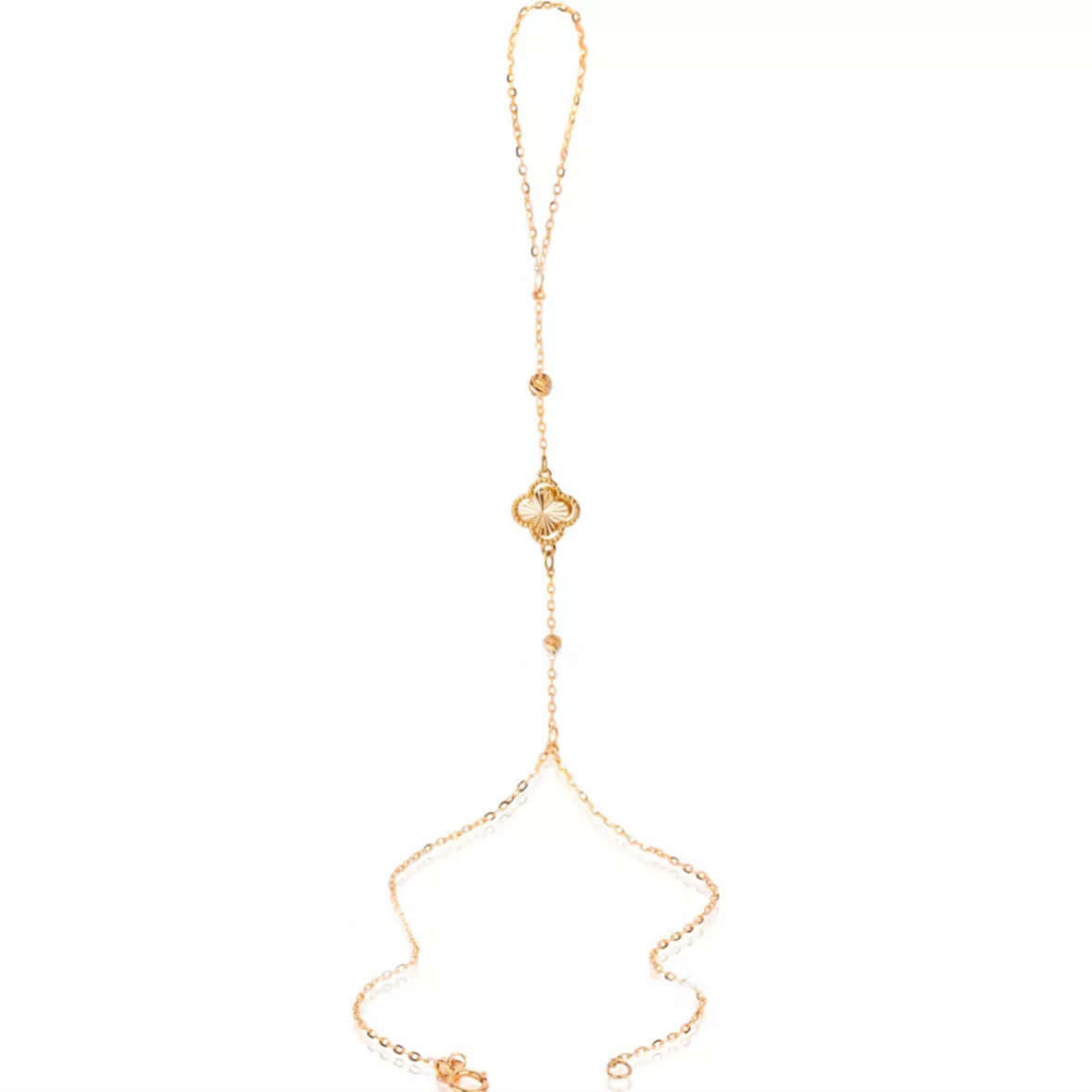 18K Clover Bloom Gold Hand Chain