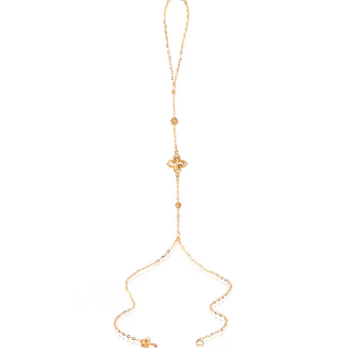 18K Venetian Star Gold Hand Chain