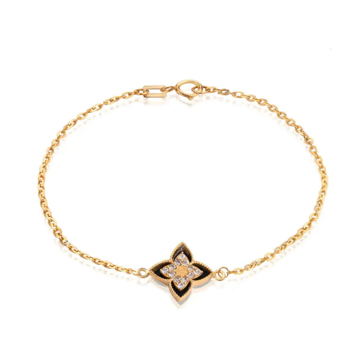 18K Black Princess Flower Diamond Bracelet