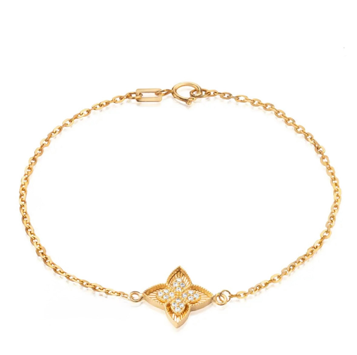 18K Princess Flower Diamond Bracelet