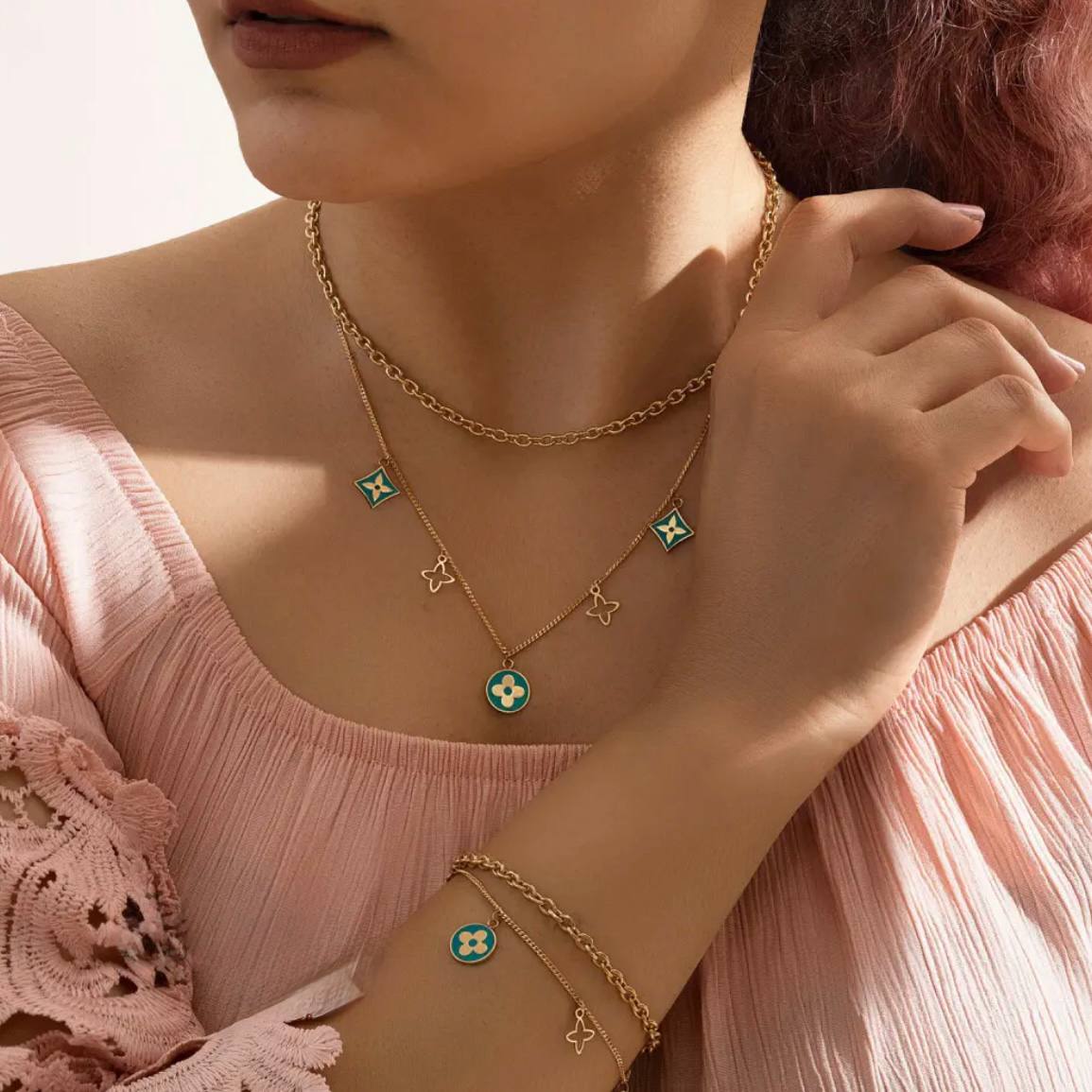 Gold Layered Clover Necklace