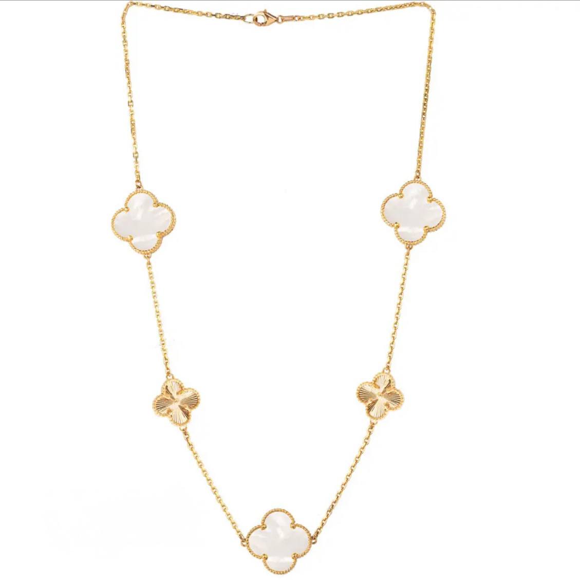 Gold Five Clover Necklace