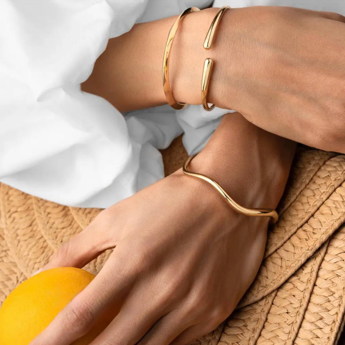 Wavy Gold Bangle