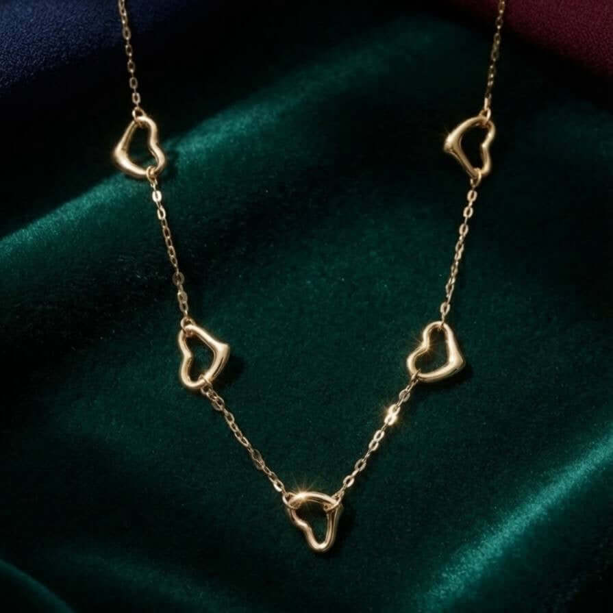 Gold Multi Heart Necklace
