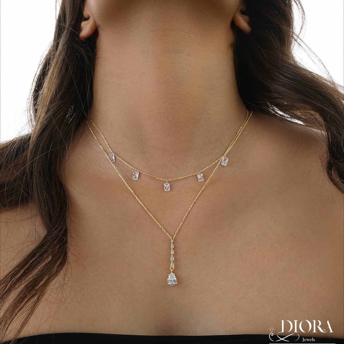 Gold Pear Drop Necklace