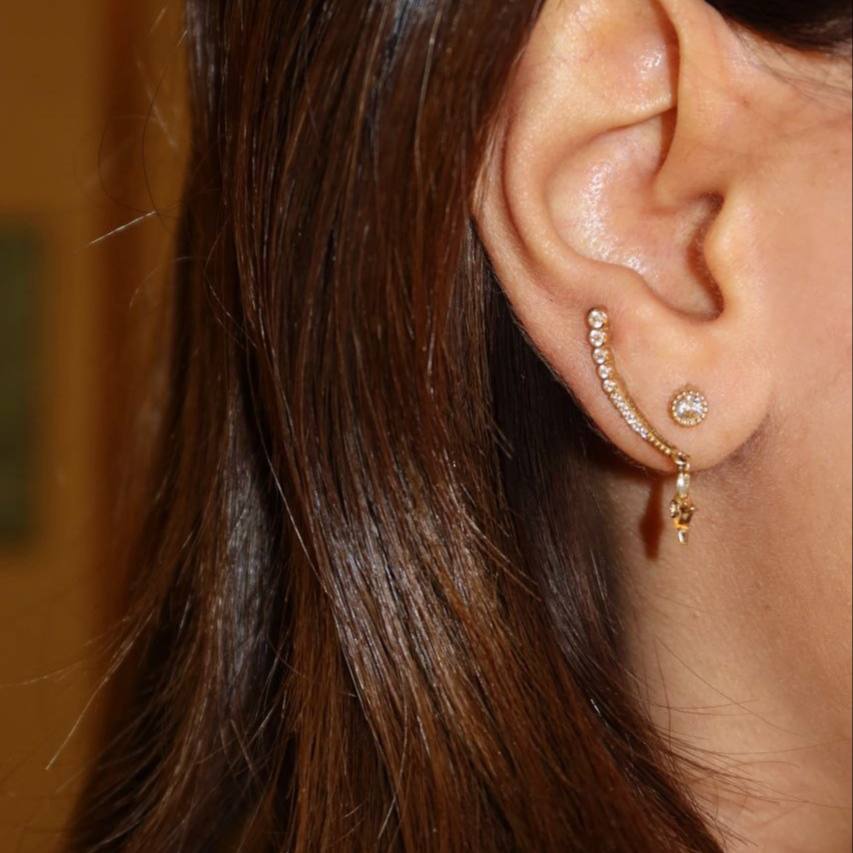 Gold Star Drop Earrings