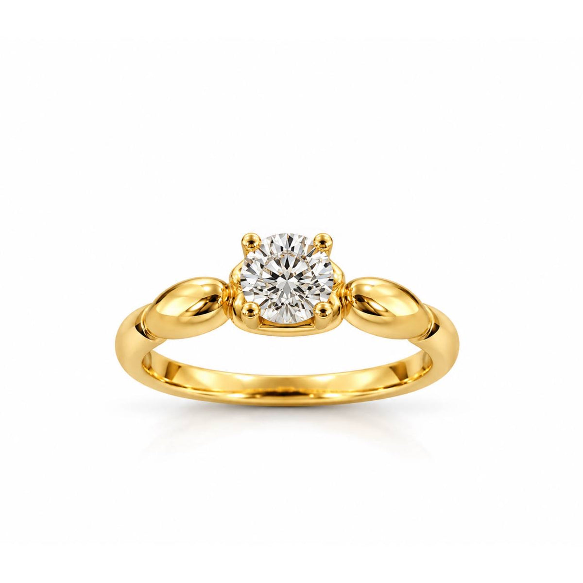 Gold Solitaire Twist Ring