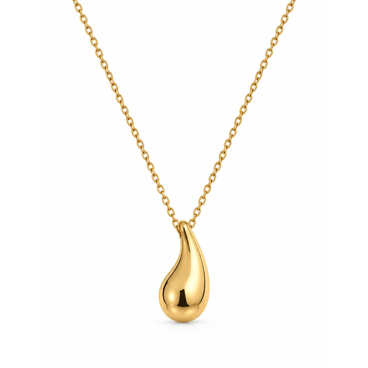 Gold Teardrop Pendant Necklace