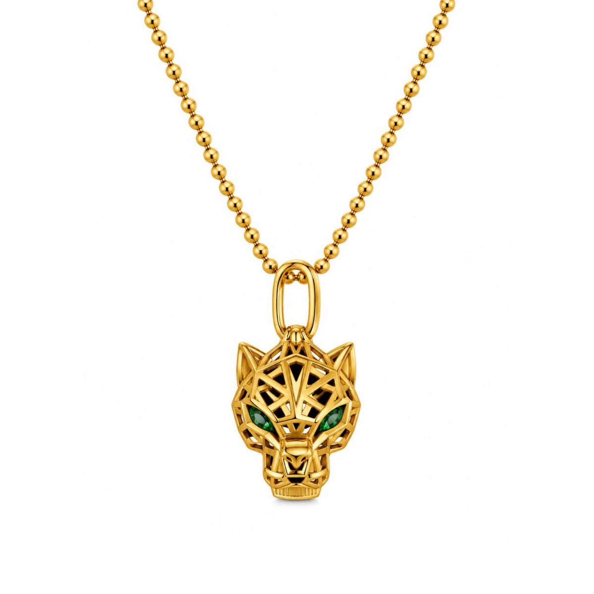 Gold Panther Head Pendant