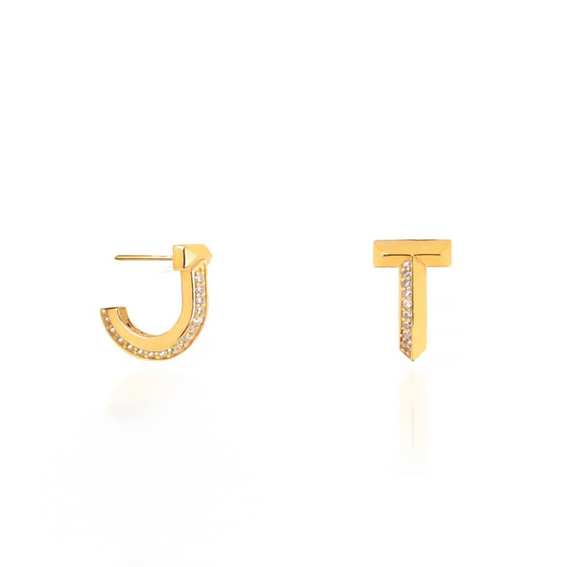 Gold T Earrings