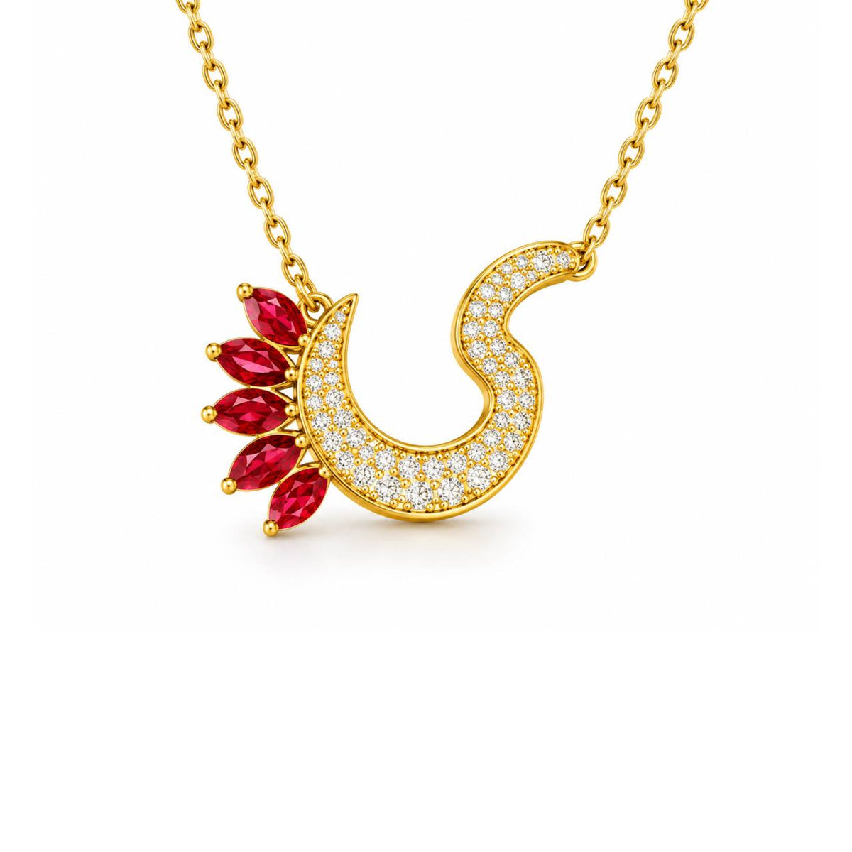 Gold Jeweled Letter Necklace