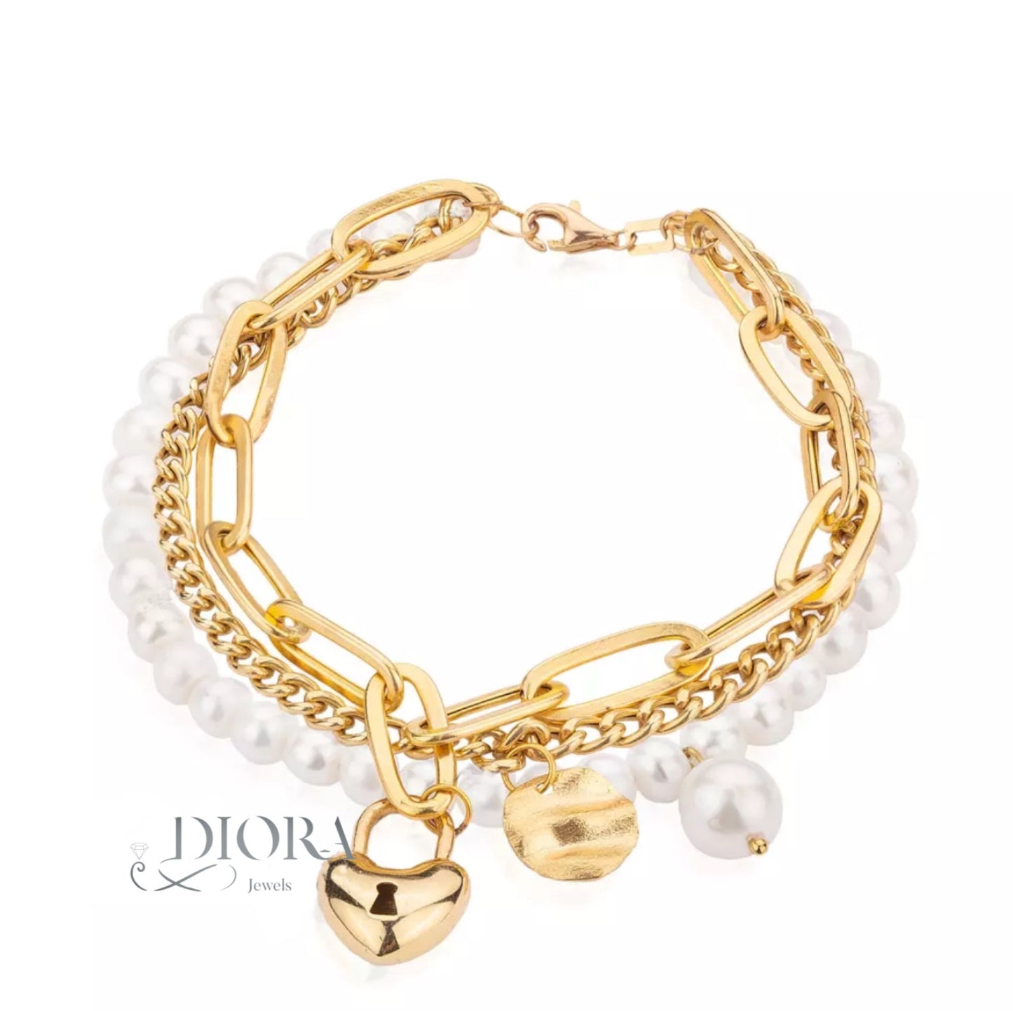 Gold & Pearls Bracelet