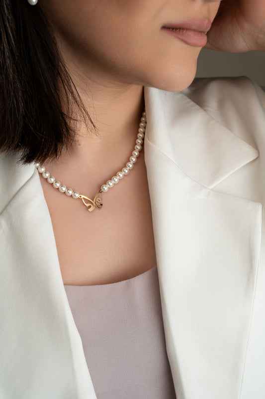 Butterfly Pearl Gold Necklace - Mother