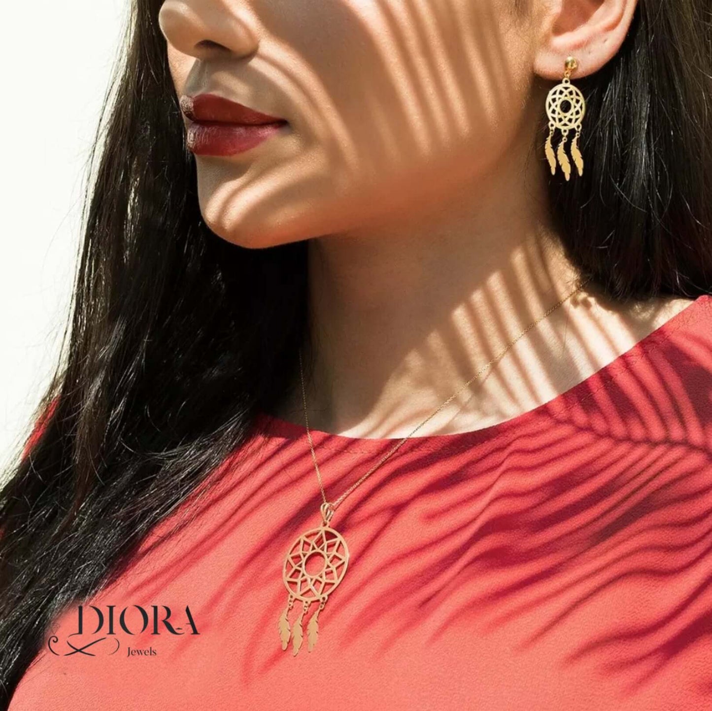 Dream Catcher Gold Earrings