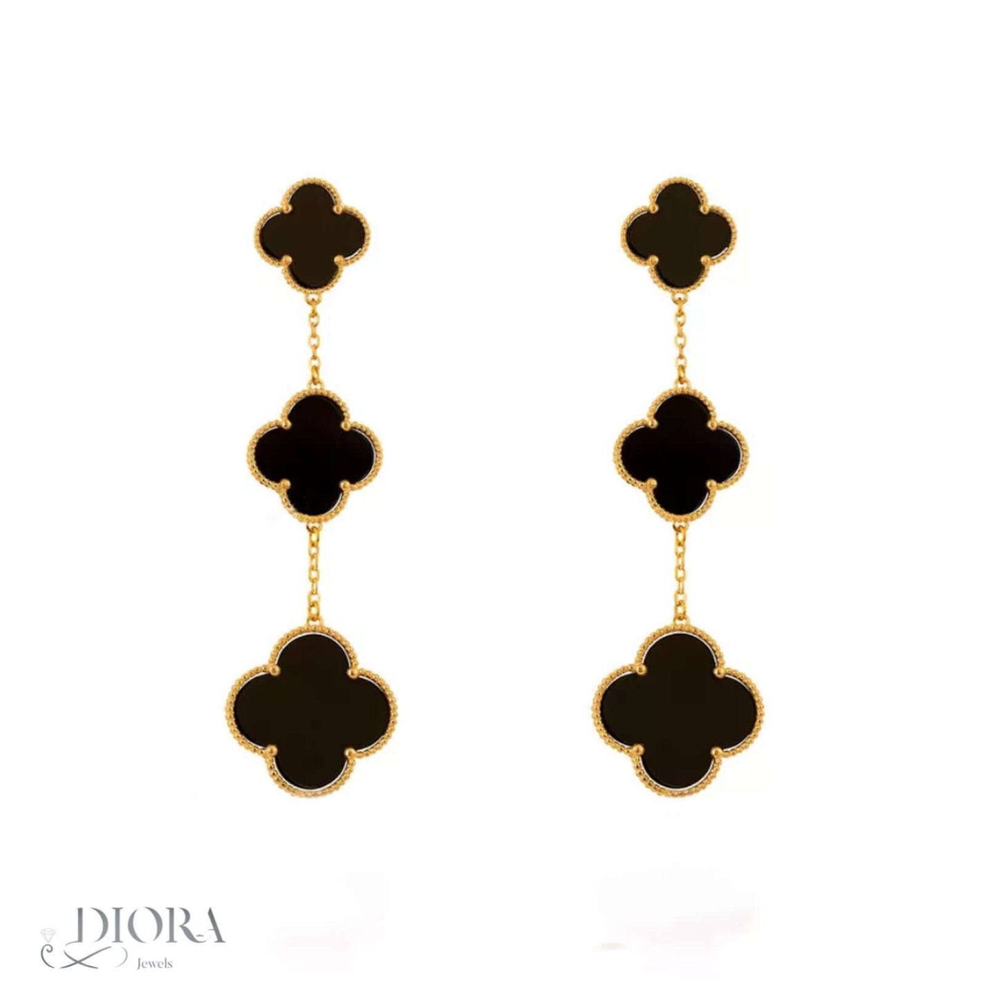 Onyx Alhambra Earrings - 3 Motifs