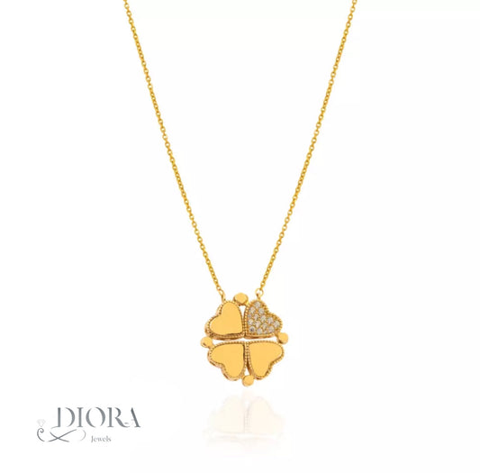 Clover Design Gold Necklace 18K gold with 7.84 grams from Diorajewels