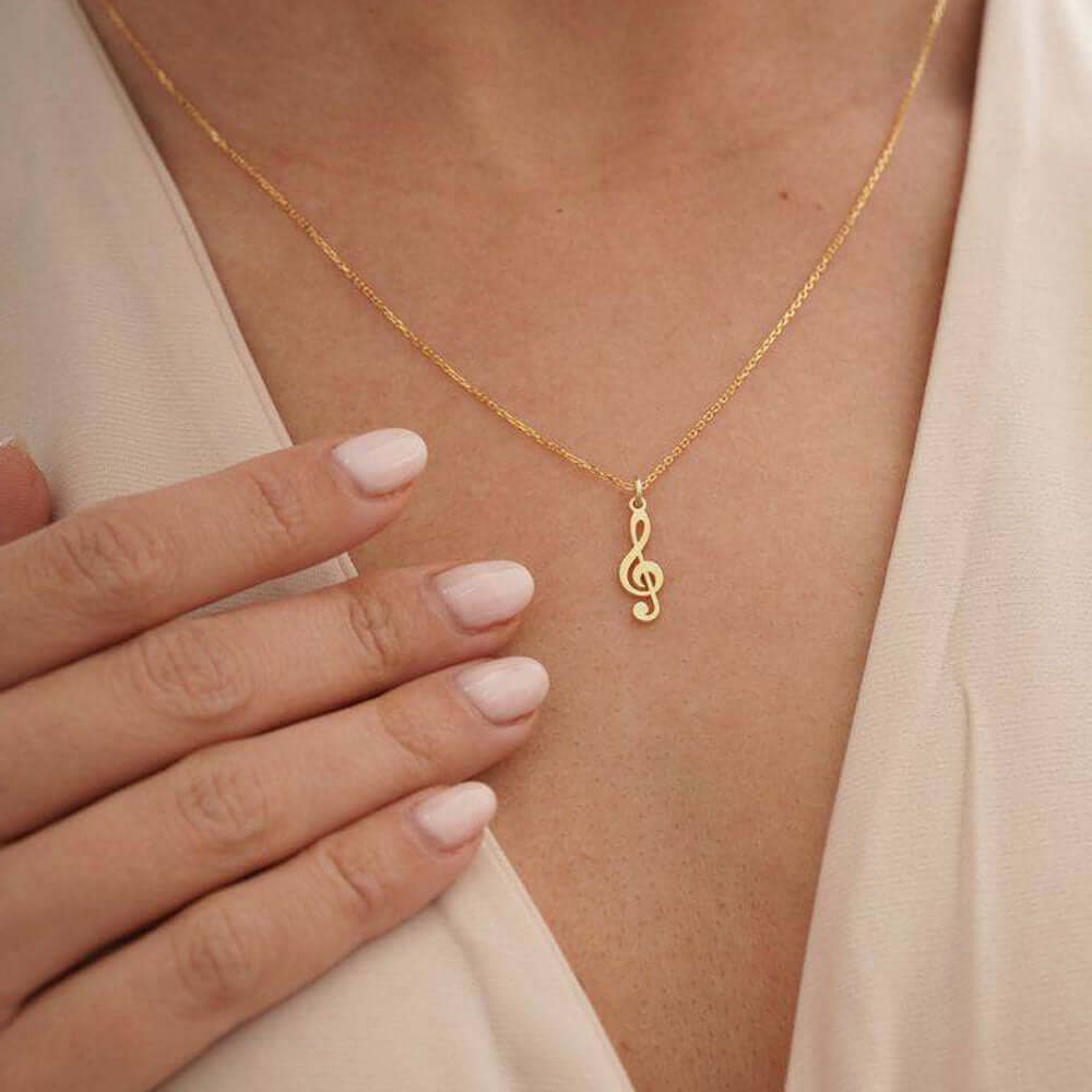 Music Note Gold Pendant
