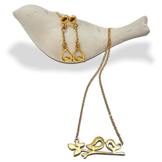 Love Birds Gold Necklace