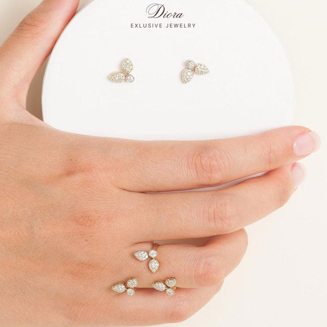 Tree Flower Jeweled Ring