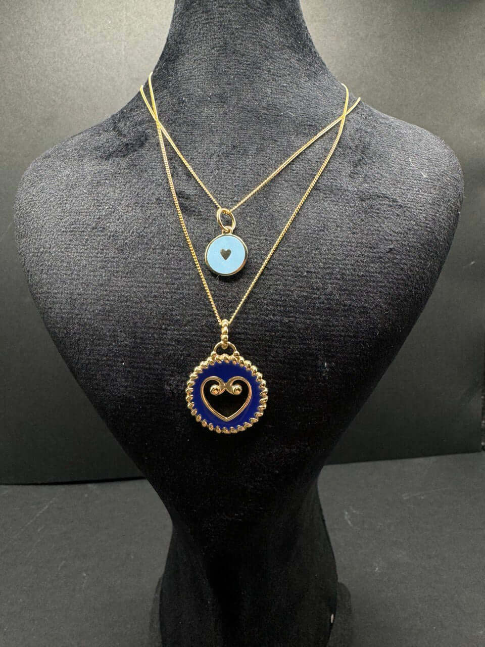 Blue Heart Gold Pendant