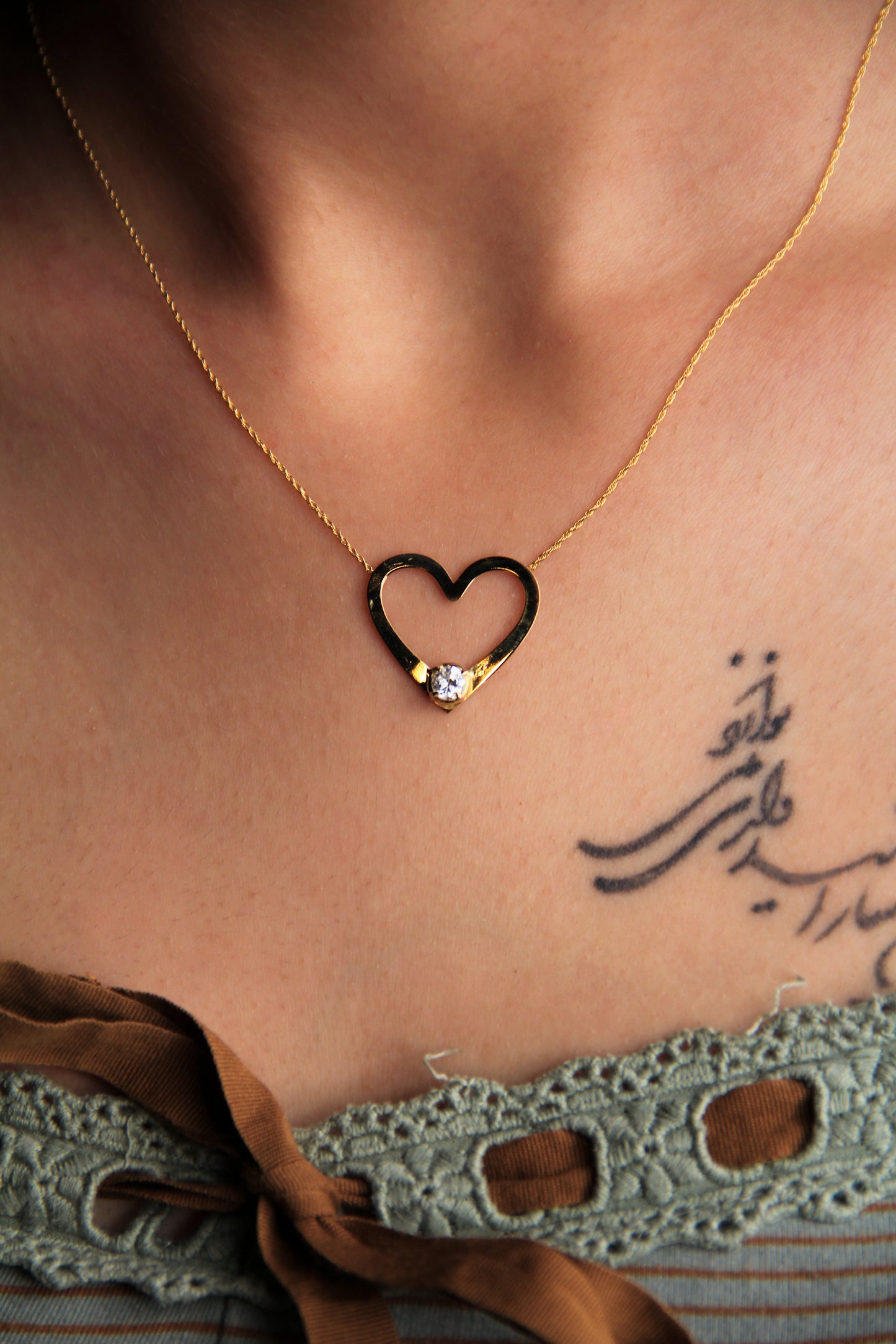 Jewelled Heart Gold Necklace